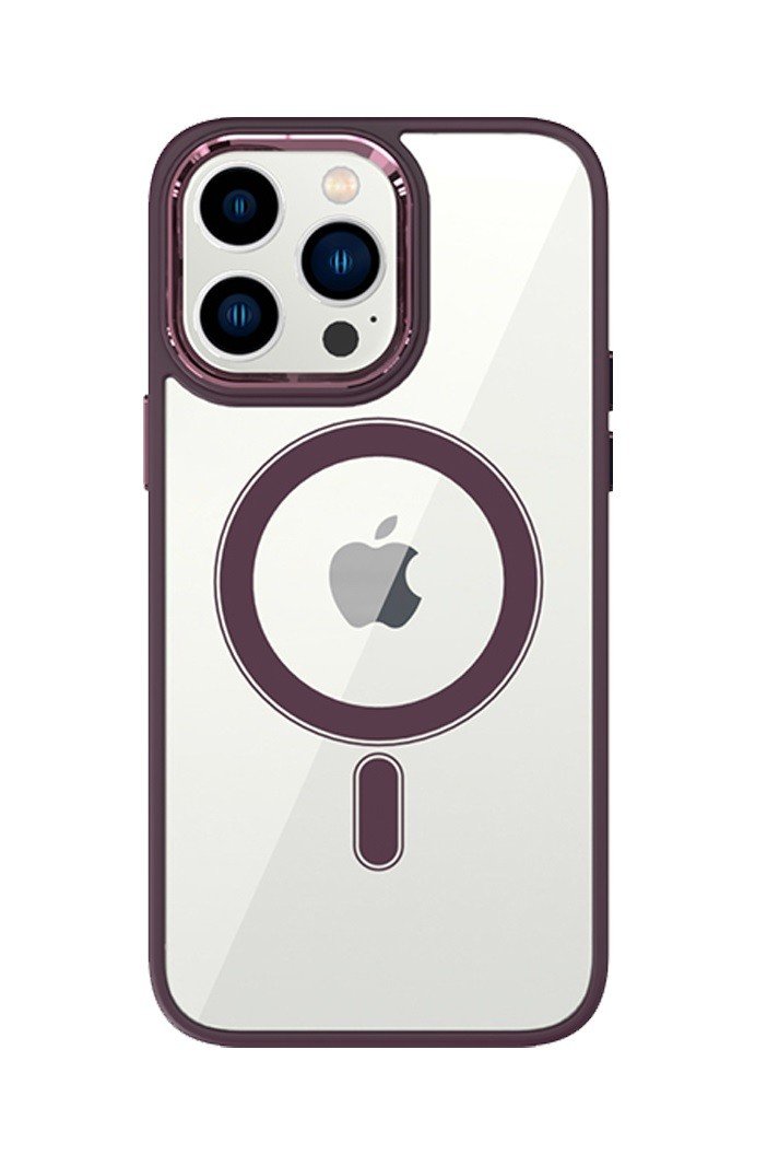 Kryt Tel Protect Magnetic iPhone 14 Pro pevný s vínovým rámečkem 97579