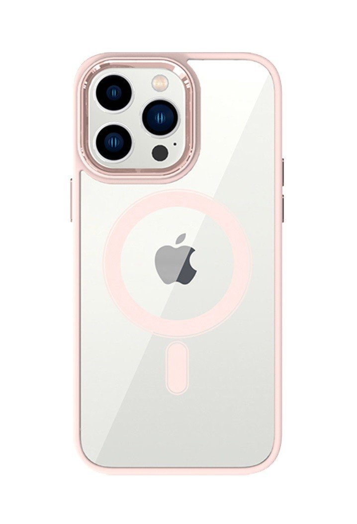 Kryt Tel Protect Magnetic iPhone 14 Pro pevný s růžovým rámečkem 97572