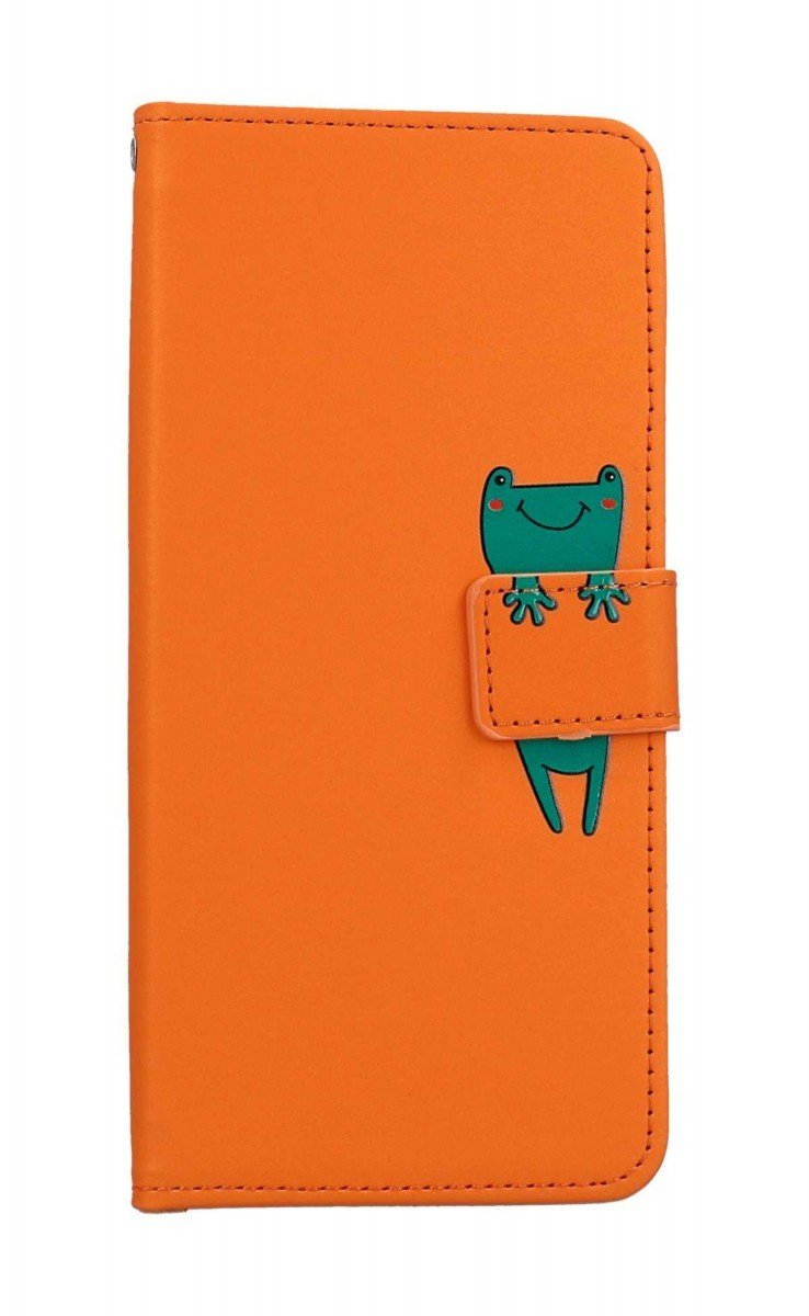 Pouzdro TopQ Xiaomi Redmi 12C knížkové oranžové s žabkou 96241