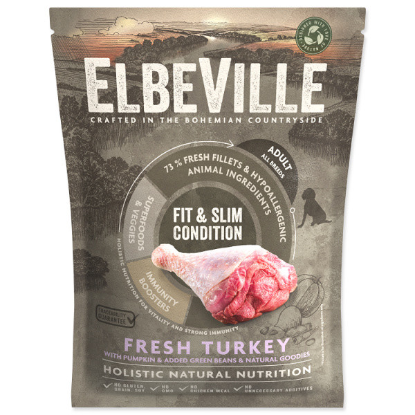 ELBEVILLE Adult All Breeds Fresh Turkey Fit and Slim Condition vzorek 100g