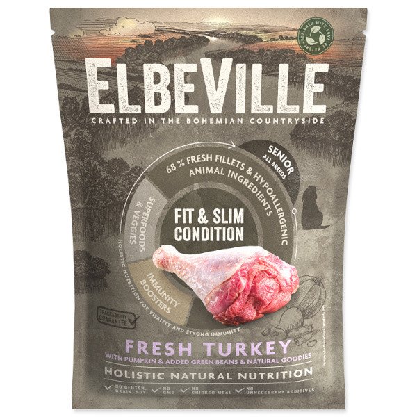 ELBEVILLE Senior All Breeds Fresh Turkey Fit and Slim Condition vzorek 100g