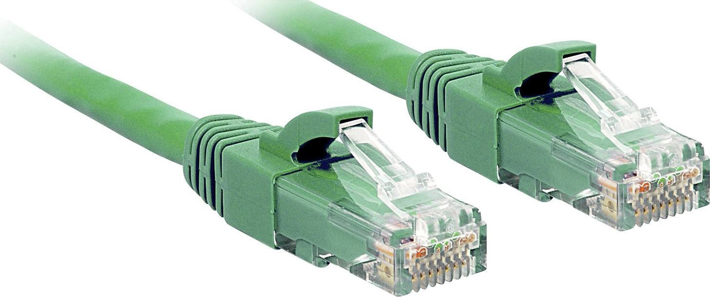 LINDY 48048 RJ45 síťové kabely, propojovací kabely CAT 6 U/UTP 2.00 m zelená s ochranou 1 ks