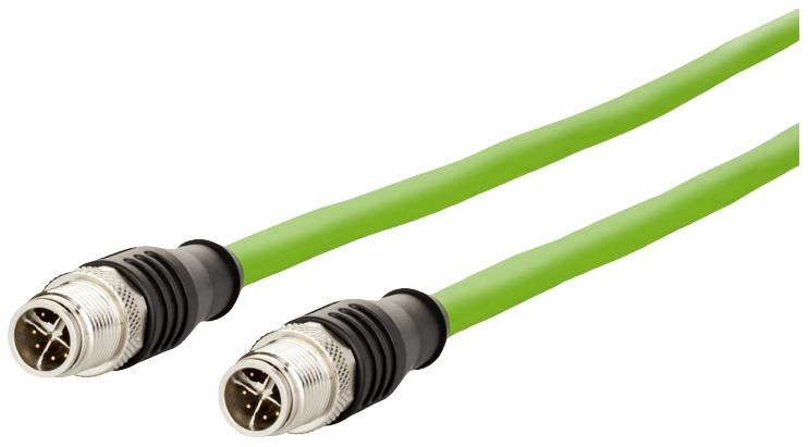 Metz Connect 142M2X11050 M 12 síťové kabely, propojovací kabely CAT 6A S/FTP 5 m zelená krytí PUR, odolné proti kyselinám, odolné proti ozonu, odolné proti UV