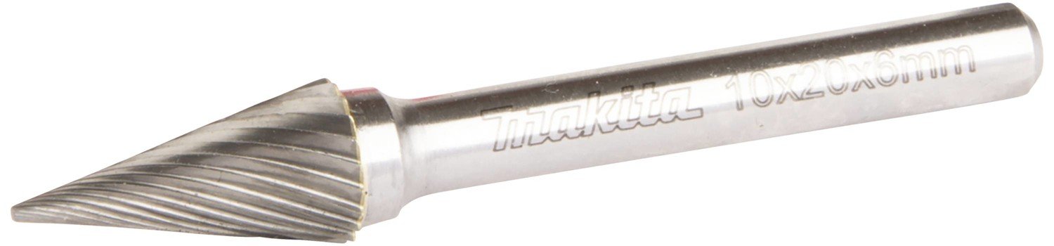 Makita B-52831 frézovací kolík tvrdokov Špičatý kužel Vnější Ø 10 mm Pracovní délka 20 mm Ø hřídele 6 mm 1 ks