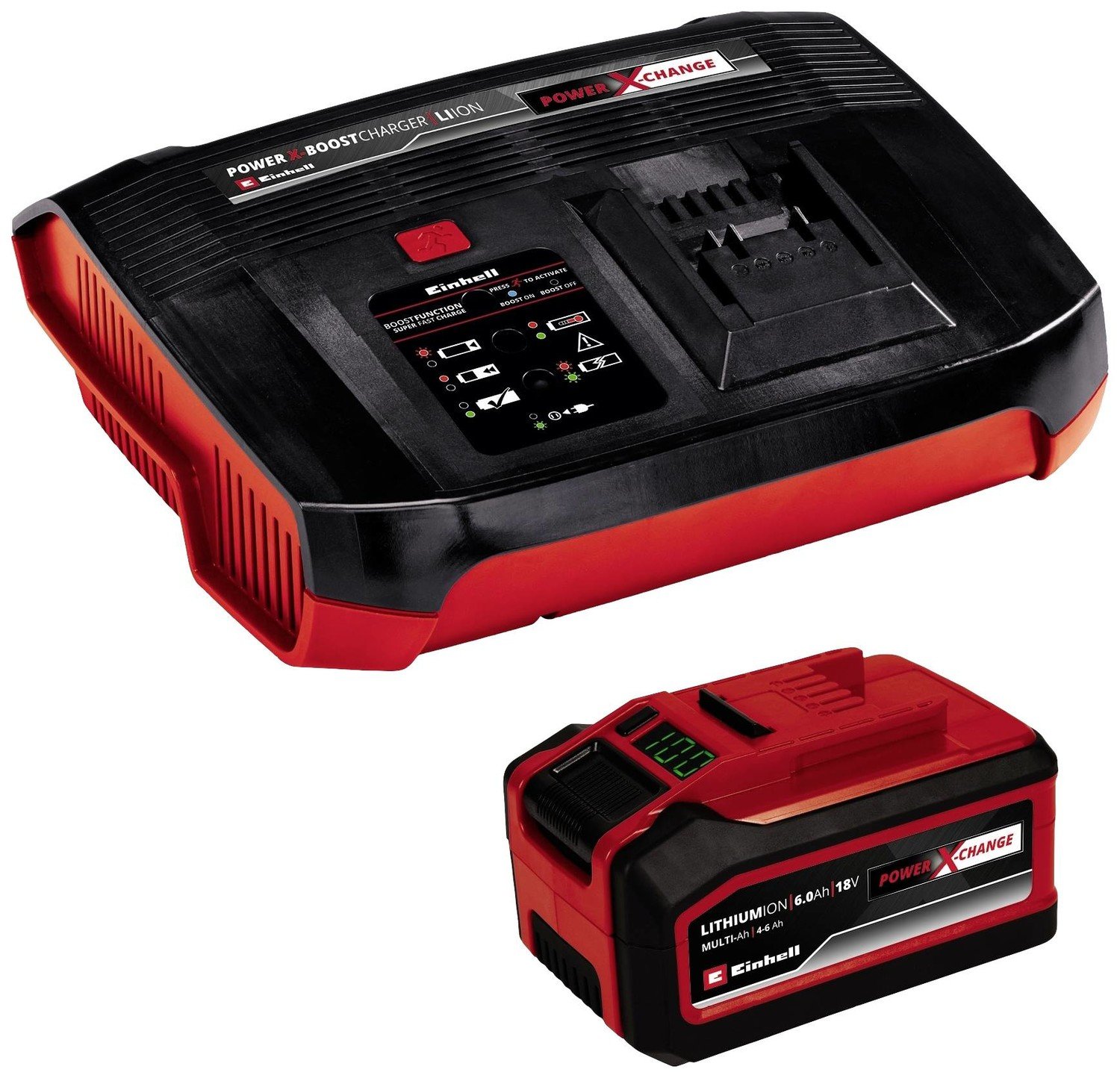 Einhell 18V 4-6Ah  a  6A Boostcharger PXC Power X-Change PLUS 4512143 akumulátor do nářadí a nabíječka 18 V 6 Ah Li-Ion akumulátor