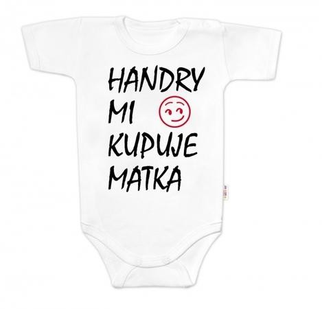 Body krátký rukáv Handry mi kupuje matka, Baby Nellys, bílé 56 (1-2m)