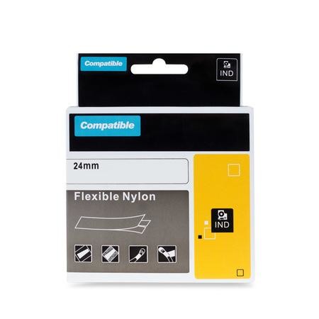 PRINTLINE kompatibilní páska s DYMO 1734524, 24mm, 3.5m, černý tisk/bílý podklad, RHINO, nylonová, flexibilní, PLTD93