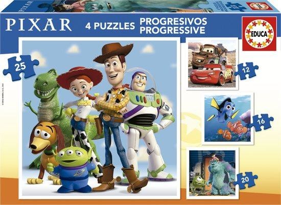 EDUCA Puzzle Disney Pixar 4v1 (12,16,20,25 dílků)