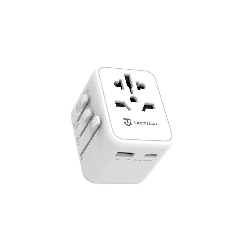 Nabíječka cestovní adapter multifunkční Tactical PTP 12W EU/UK/USA/JAP/AUS/China White