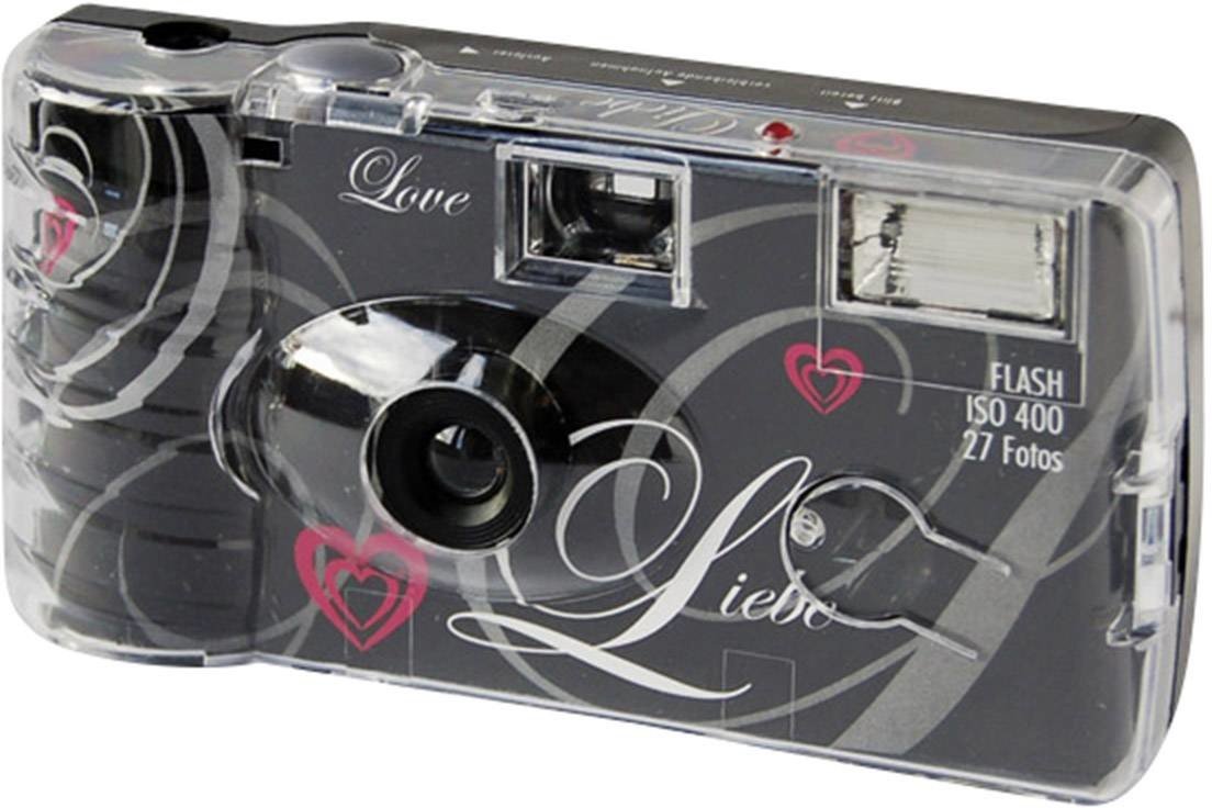 Topshot Love Black jednorázový fotoaparát 1 ks s vestavěným bleskem