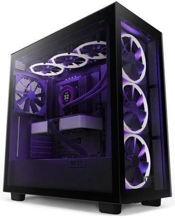 NZXT skříň H7 Elite Edition / ATX / 4x 140mm (3x RGB) fan / USB-C / 2x USB/ proskl. bočnice / proskl. panel / černá, CM-H71EB-02