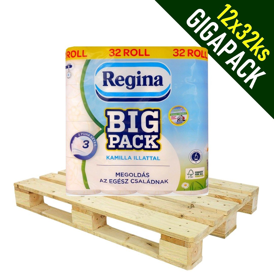 Regina (Madarsko) REGINA BIG PACK KAMILLA Toaletní papír třívrstvý GIGAPACK 384rolí (12x32rolí)