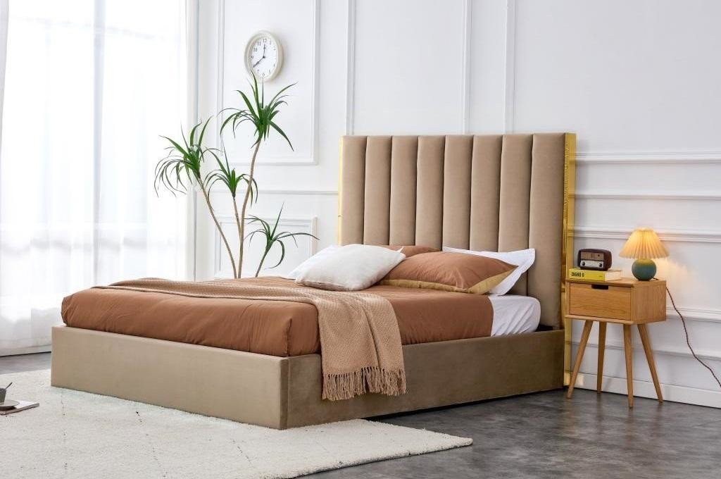 HALMAR, PALAZZO manželská postel s roštem 160x200 cm, béžová