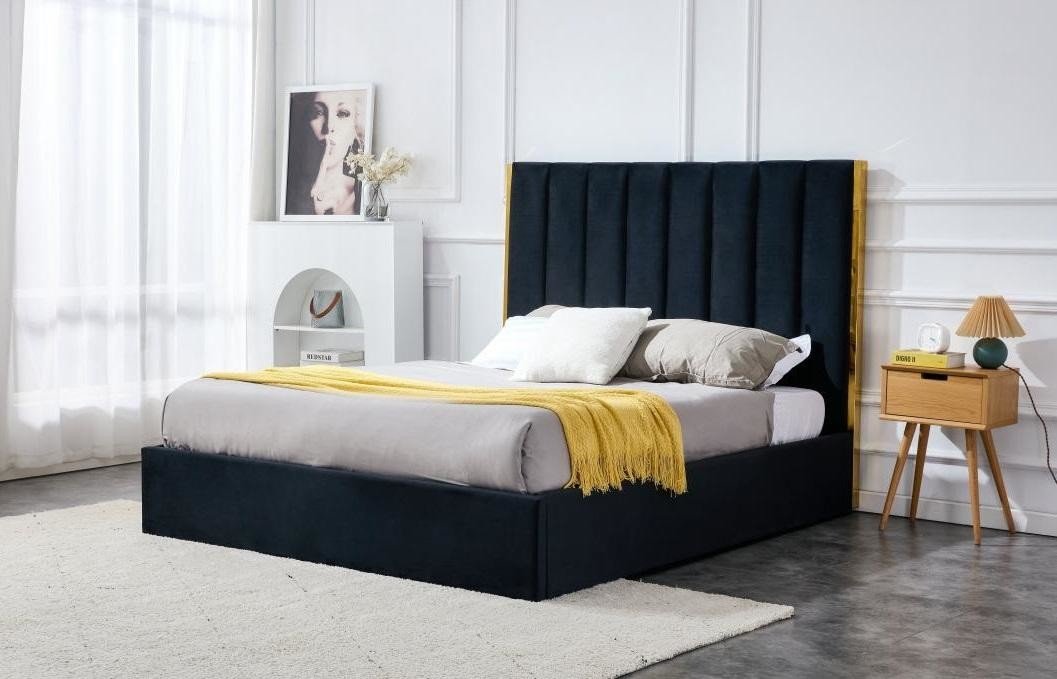 HALMAR, PALAZZO manželská postel s roštem 160x200 cm, černá