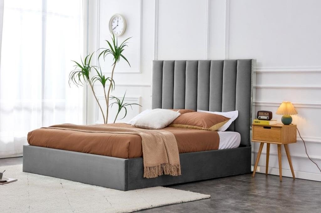 HALMAR, PALAZZO manželská postel s roštem 160x200 cm, šedá