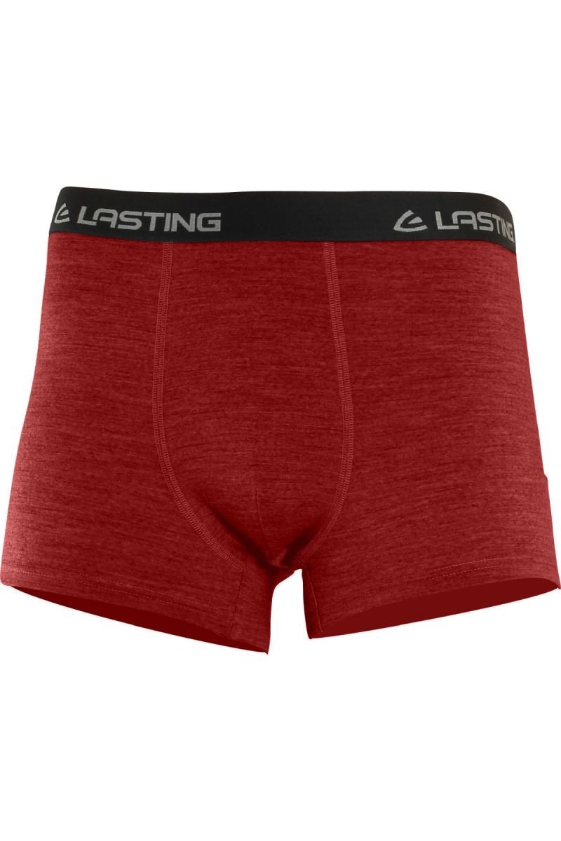 Lasting pánské merino boxerky NORO červené Velikost: M