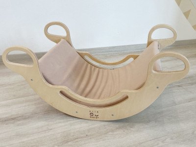 Potah na Montessori houpačku 6v1 smile s elastanem béžový