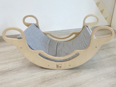 Potah na Montessori houpačku 6v1 smile s elastanem šedý