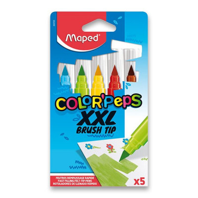 Fixy Maped Color'Peps XXL Brush, 5 barev