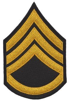 Nášivka hodnost US Staff Sergeant - štábní seržant - barevná E-28