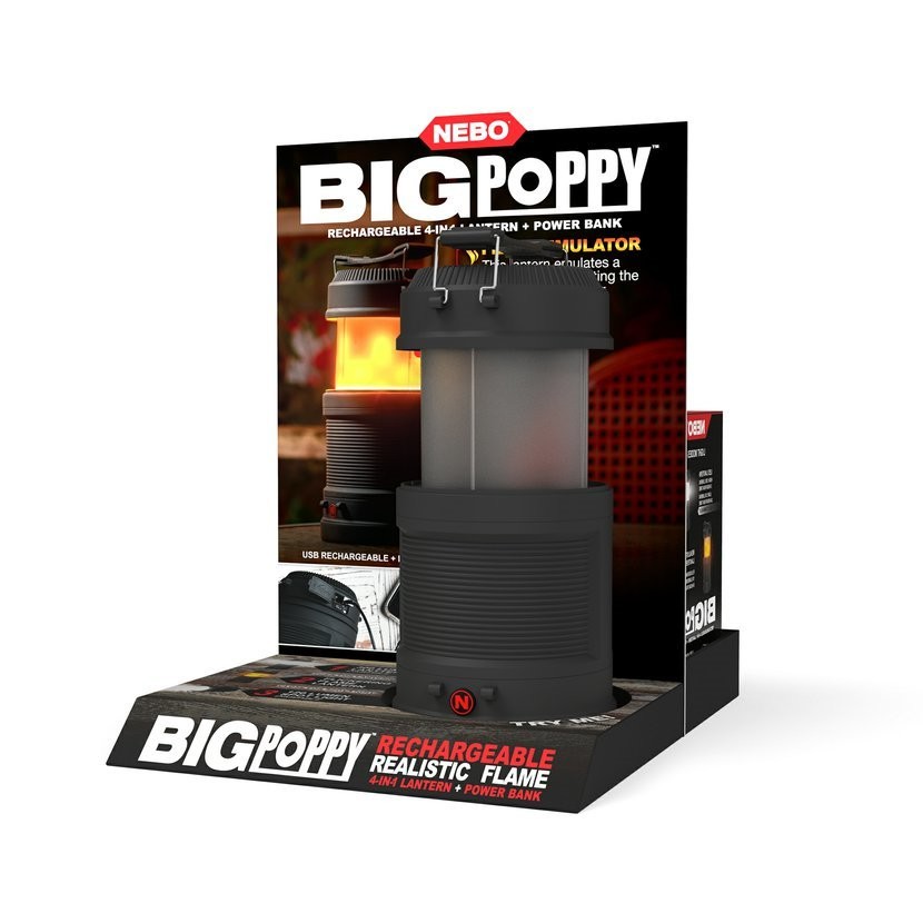 Svítilna campingová lucerna s power bankou NEBO Big Poppy™ IPX7 Black