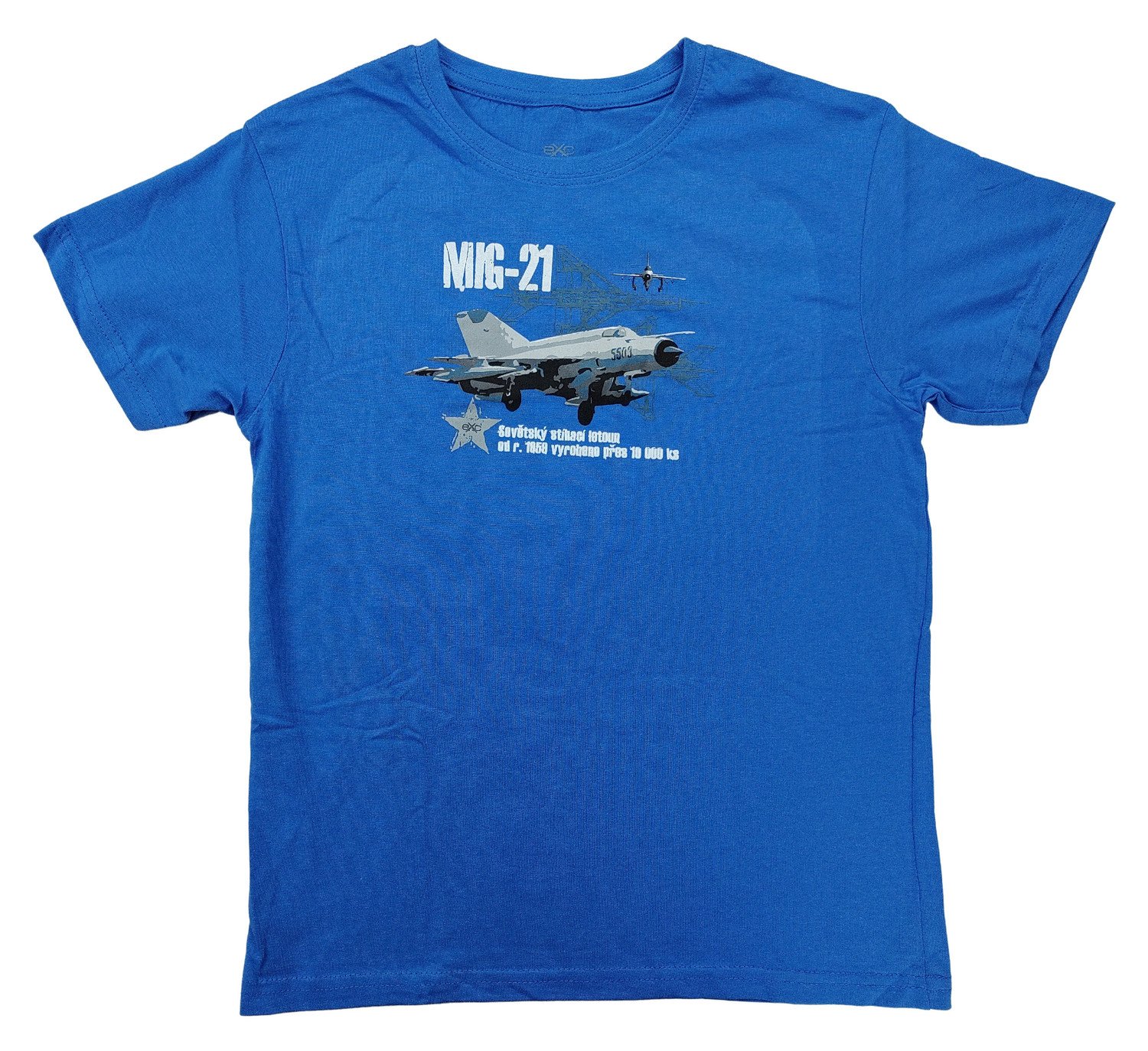 Triko dětské s potiskem MIG-21 sovětský stíhací letoun Mikojan-Gurevič modré EXC® Vyberte velikost: 146