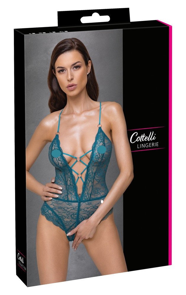 Cottelli - open body with lace corset (green)