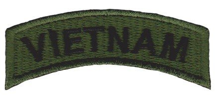 Nášivka VIETNAM nápis oliv E-53