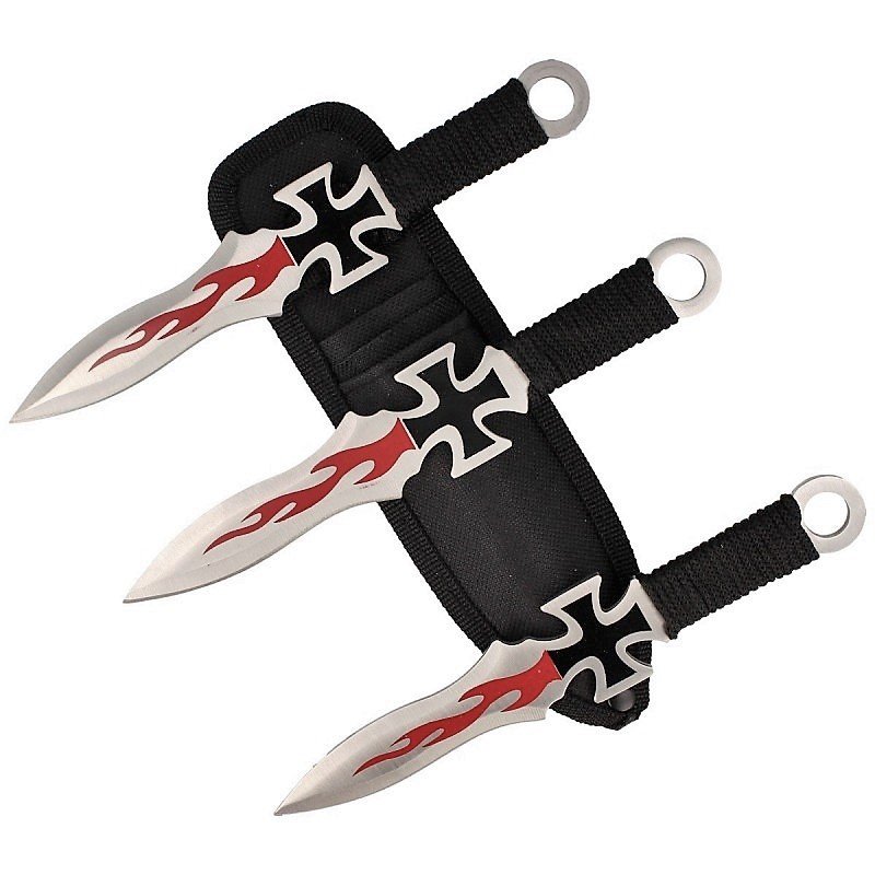 Nože vrhací (házecí) Kandar Cross N-333 sada 3 kusy s pouzdrem