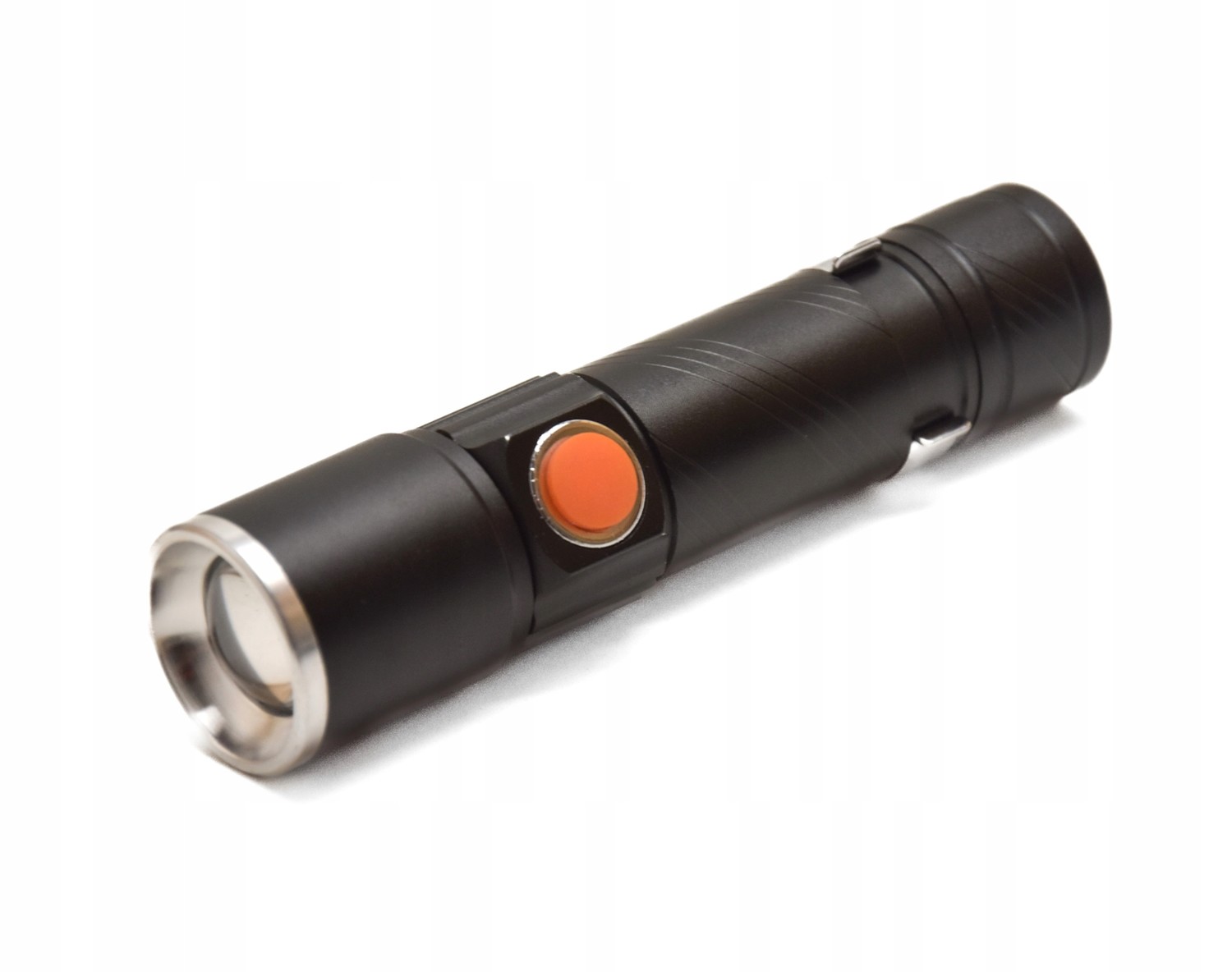 Svítilna kapesní s klipem COB LED ZOOM Flashlight USB nabíjení