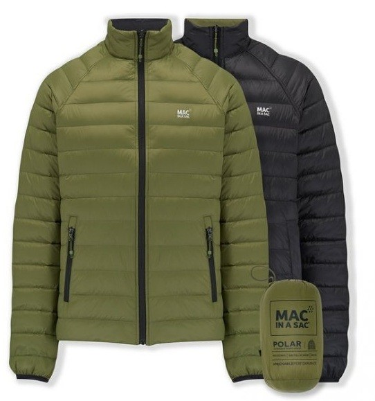 Lehká péřová oboustranná bunda Mac In a Sac® Polar Khaki/Black Velikost: L/54