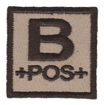 Označení krevní skupiny B+ velcro suchý zip 4x4 pouštní desert B-51