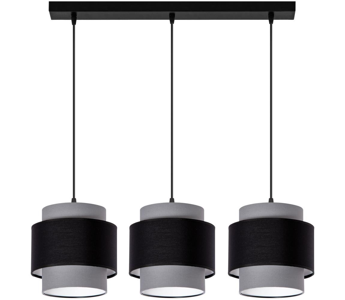 Lustr na lanku 3xE27/60W/230V šedá