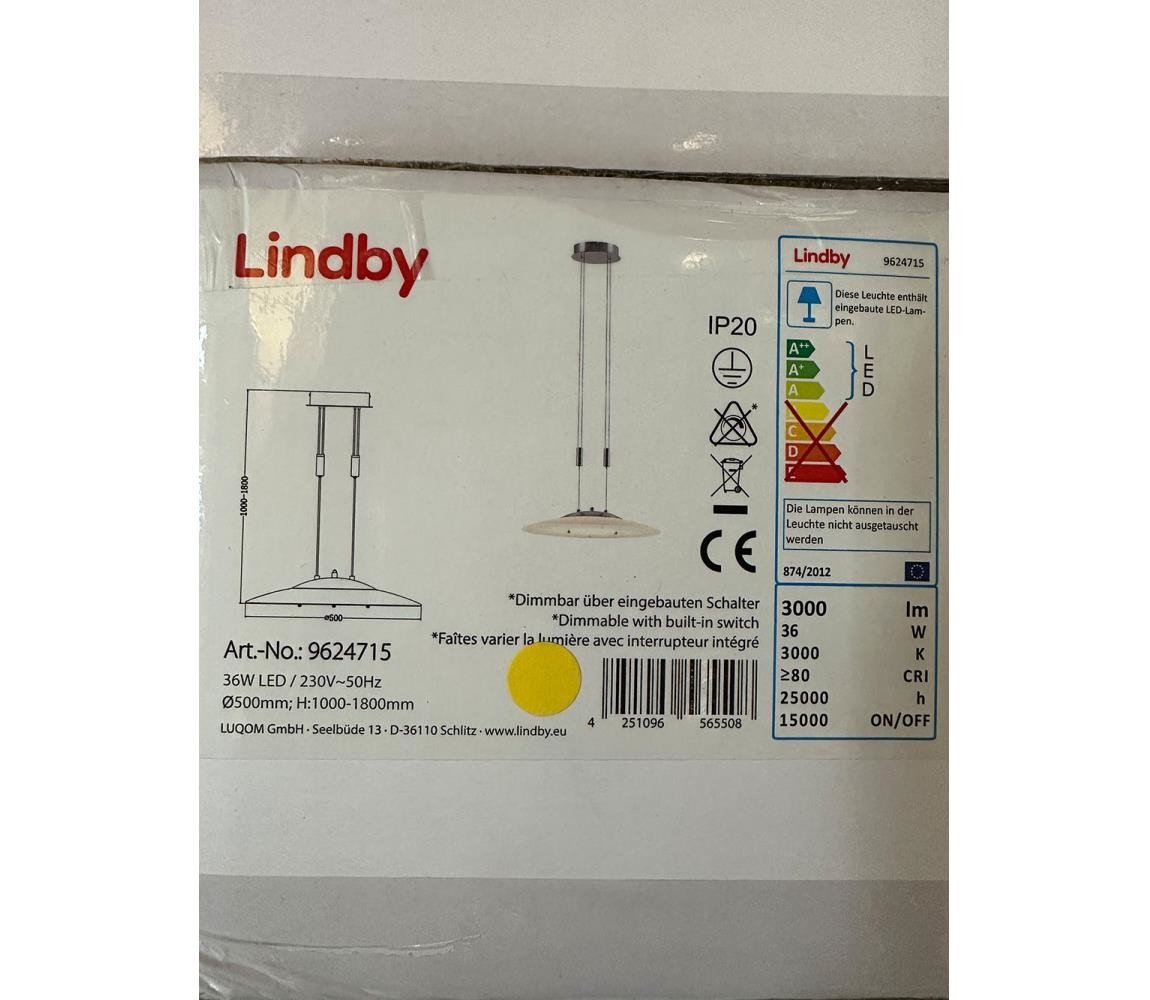 Lindby Lindby - LED Stmívatelný lustr na lanku AMIDALA LED/36W/230V