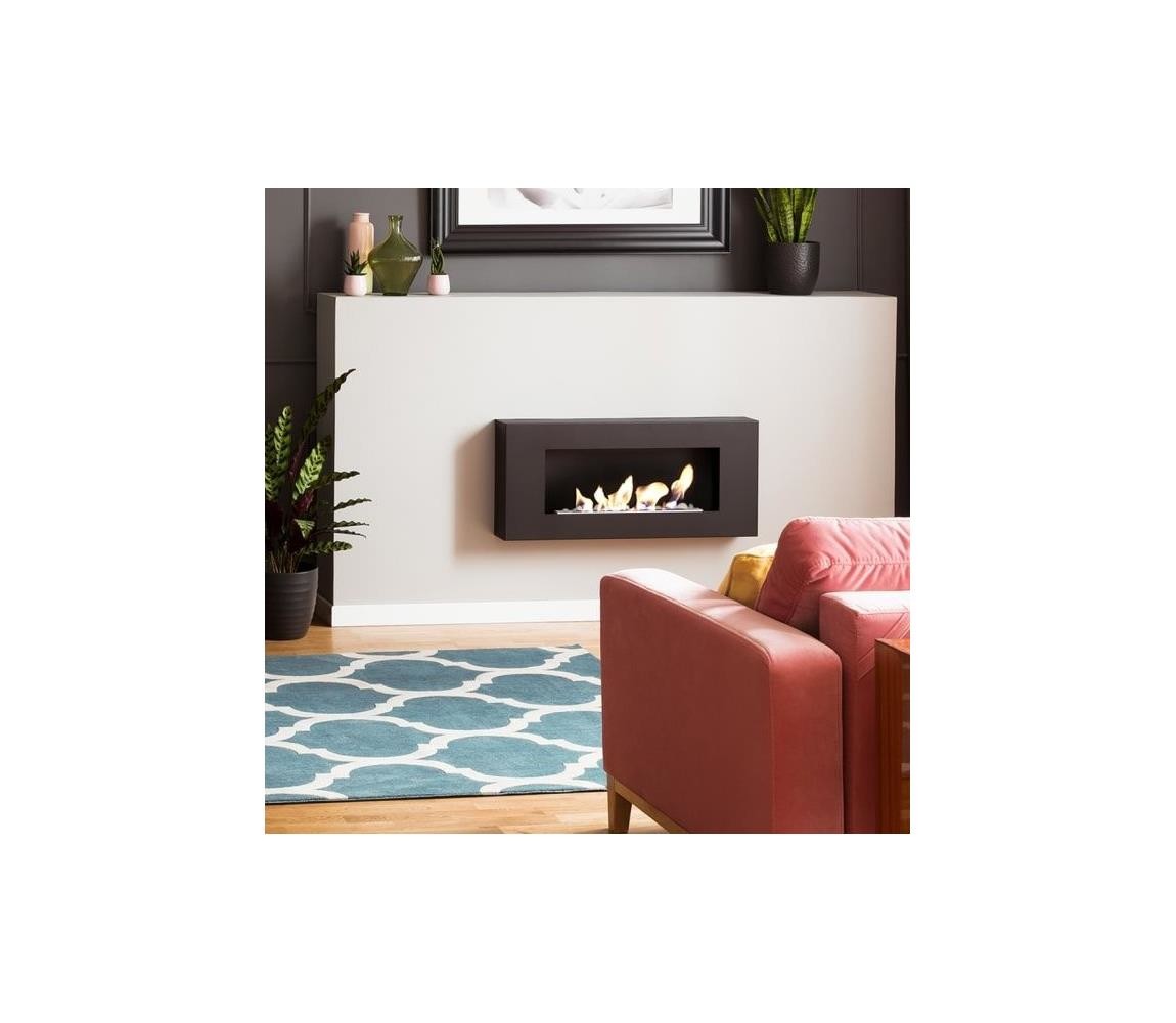 Kratki Kratki DELTA/FLAT/TUV - Nástěnný BIO krb DELTA/FLAT 40x90 cm 1,5kW černá