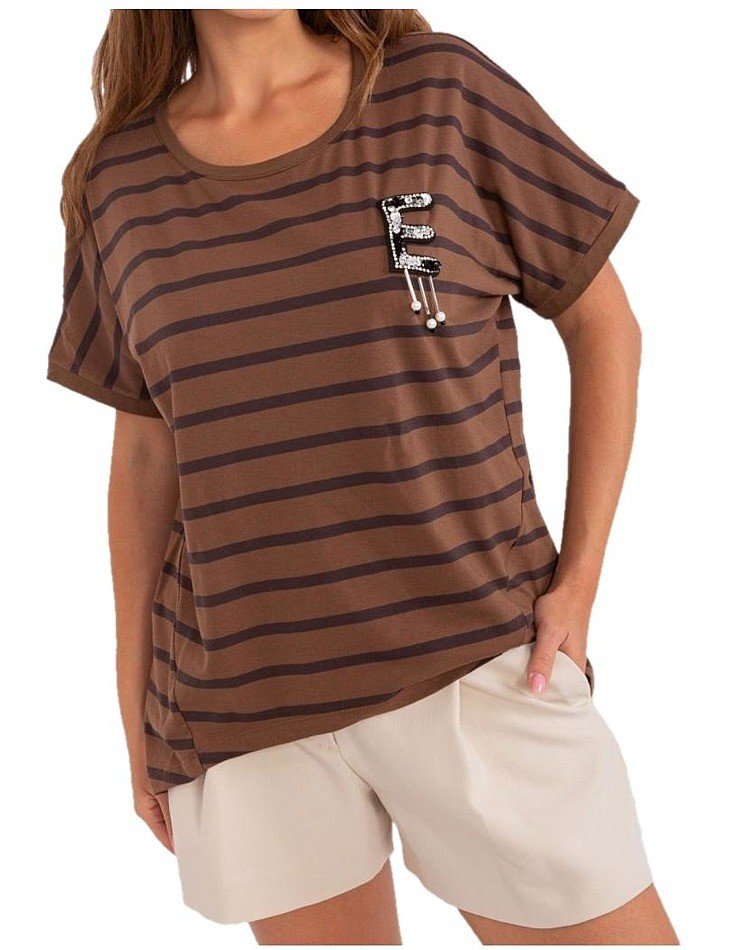 Hnědé pruhované tričko