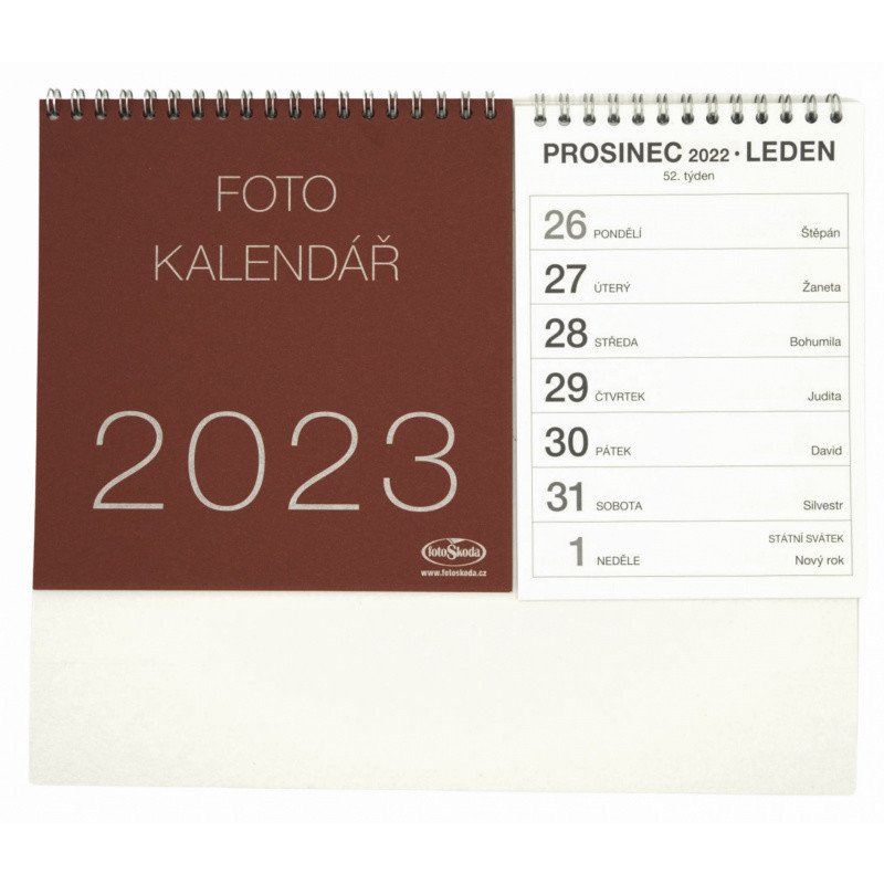 Kalendář na vlastní foto STOLNÍ 2026 červený