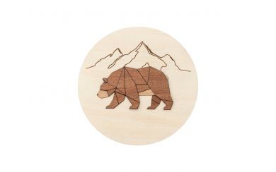 Light Walking Bear Wooden Image