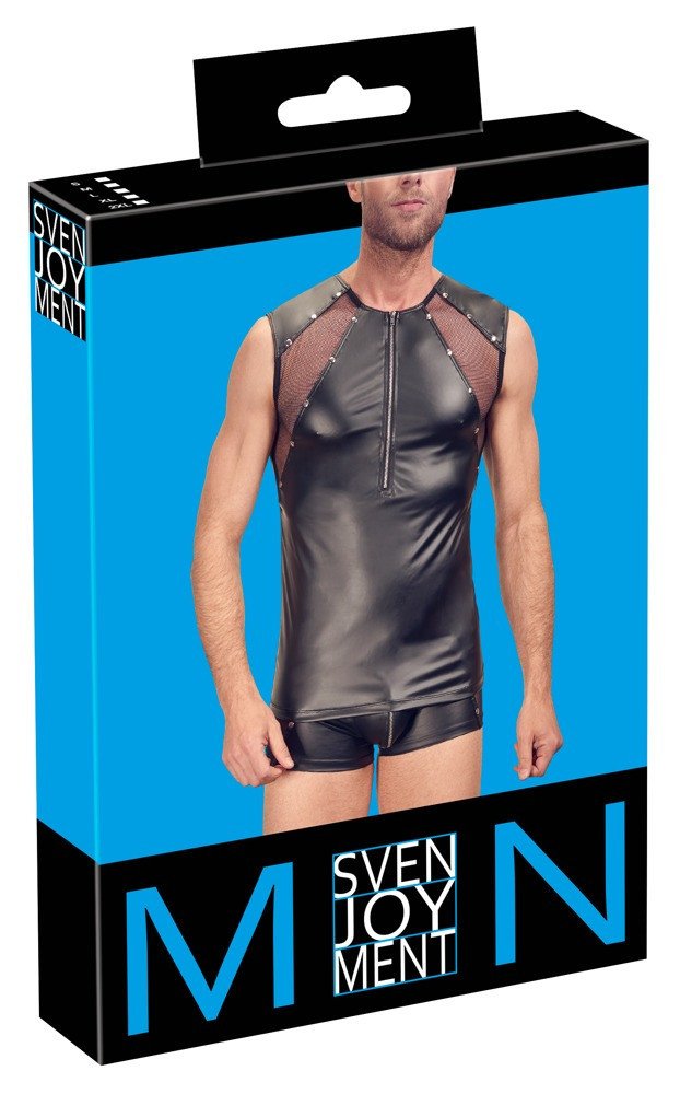 Svenjoyment - men's top with transparent zipper insert (black)