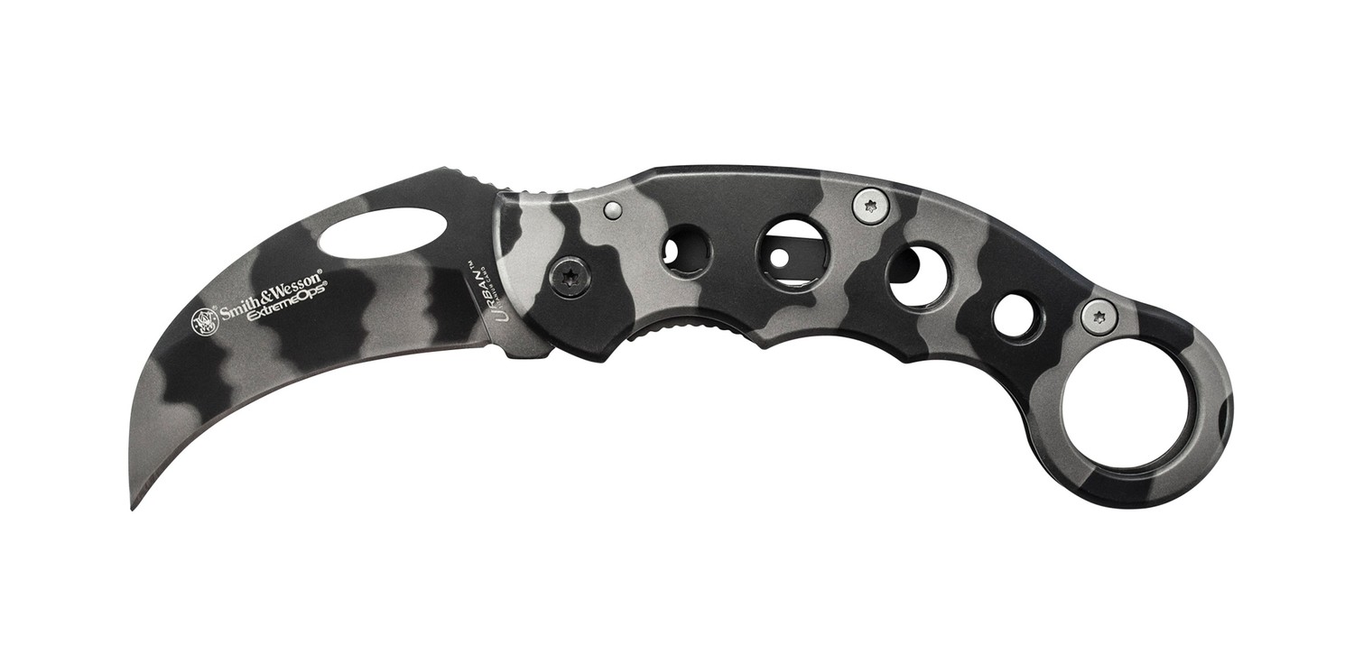 Nůž zavírací Smith & Wesson® CK32C Extreme Ops Karambit Urban™ Titanium Camo