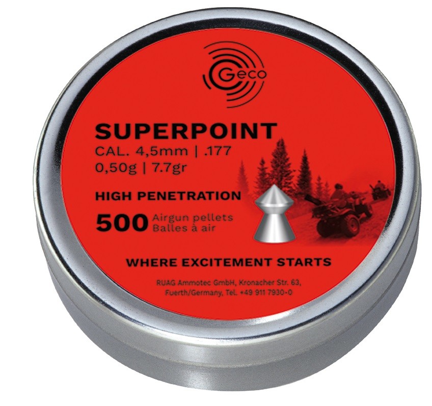 Diabolo Geco Superpoint 500ks cal.4,5mm .177cal