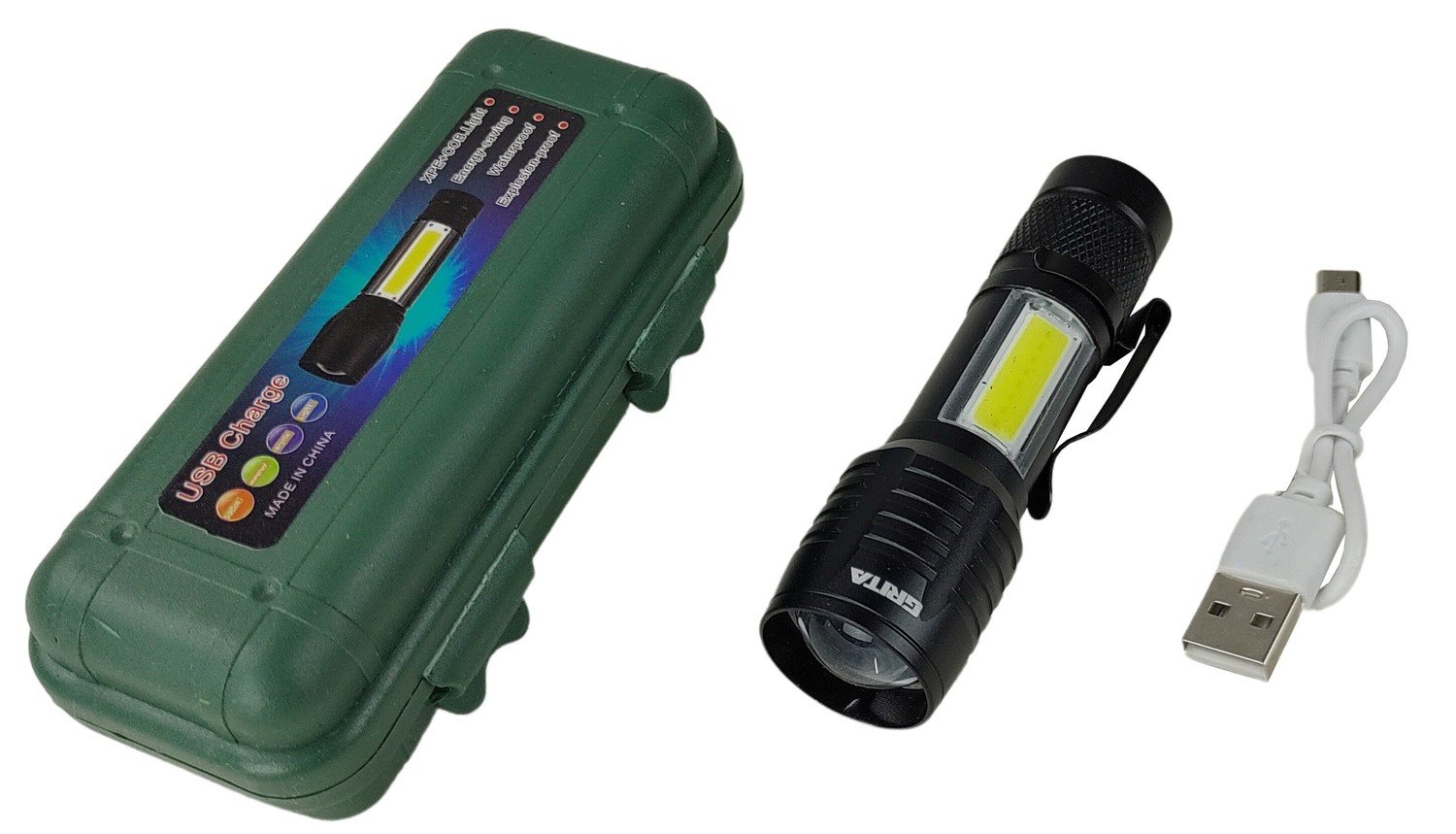 Svítilna kapesní LED ZOOM nabíjecí NAKIDA