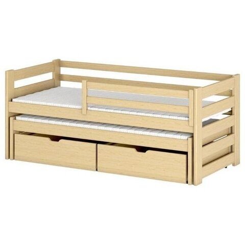 LANO Dětská postel s přistýlkou KLÁRA 80x160, borovice 88x168 borovice