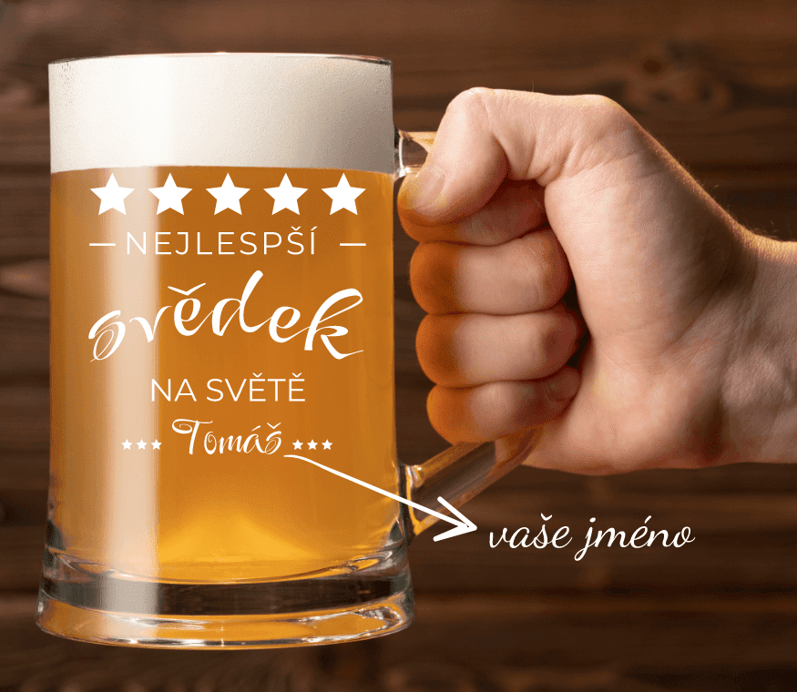 Sahm Pivní svatební půllitr pro svědka NEJLEPŠÍ SVĚDEK HVĚZDY