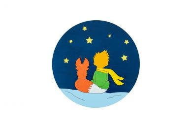 Dřevěná dekorace Princ a Liška