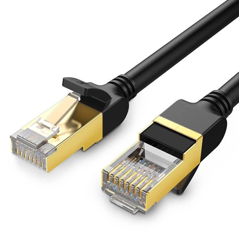 UGREEN NW107 Kruhový síťový kabel Ethernet RJ45, Cat.7, STP, 15 m (černý)