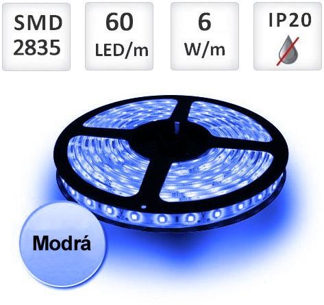 PREMIUMLUX LED pásek MODRÝ 1m 60ks/m SMD2835 6W/m 1m