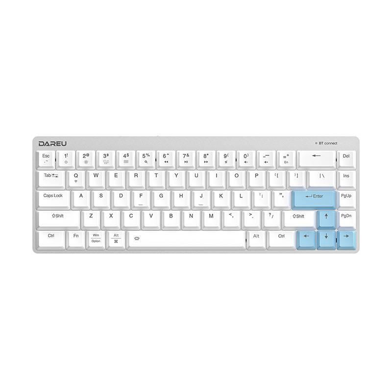 Bezdrátová mechanická klávesnice Dareu EK868 Bluetooth (bílá a modrá)