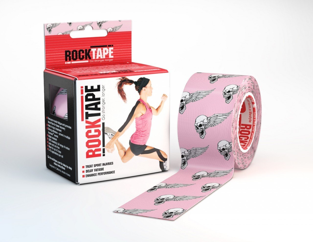 Kineziologický tejp RockTape Pink Skull