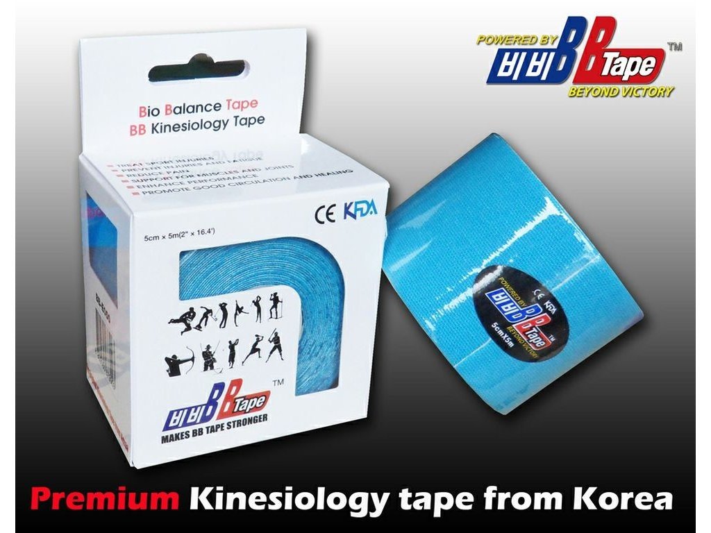 Kineziologický tejp BB Tape s turmalínem - 5mx5cm Barva: modrá